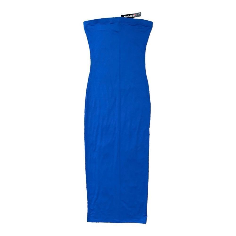Absolutely Love It Royal Blue Strapless Bodycon Midi Dress Women's Size M